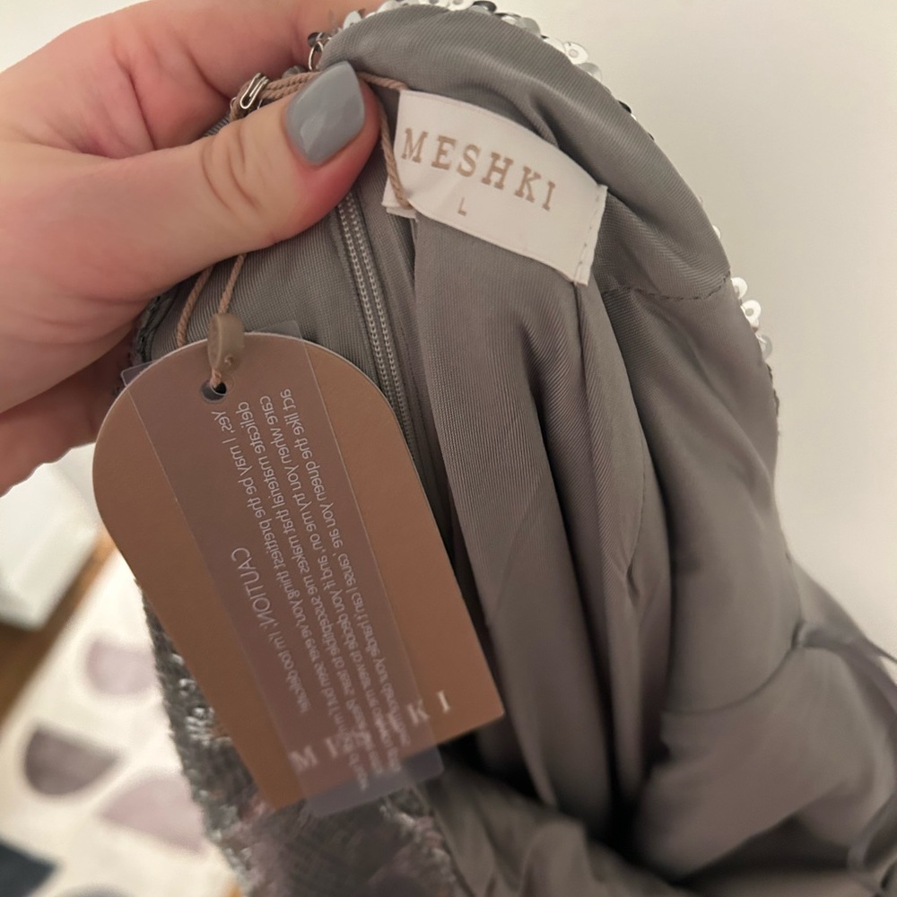 Meshki Metallic Silver Backless Dress - Picture 12 of 12